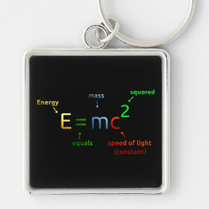 E = MC^2. E equals MC Squared Key Ring
