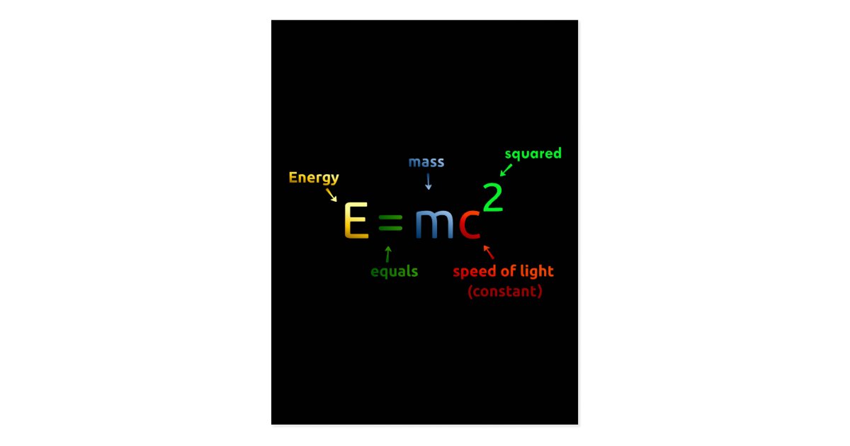 E Mc 2 E Equals Mc Squared Postcard Zazzle Co Uk
