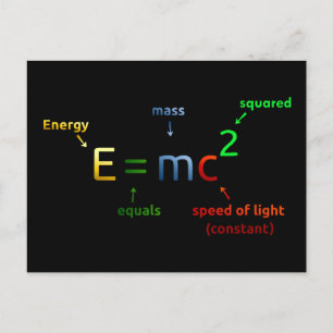 E = MC^2. E equals MC Squared Postcard