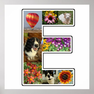 E Monogram Create Your Own 8 Custom Photo Collage Poster
