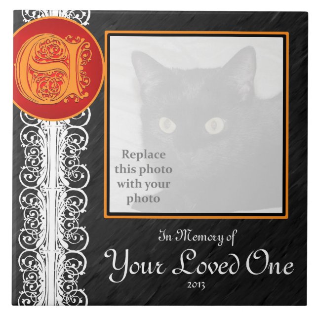 E Monogram "In Memory of Your Loved One" Tile (Front)