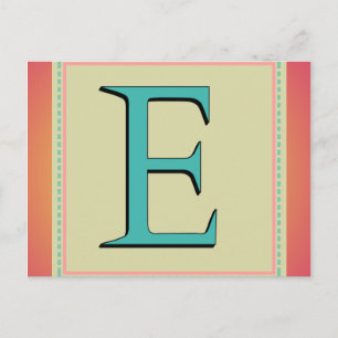 E MONOGRAM LETTER POSTCARD
