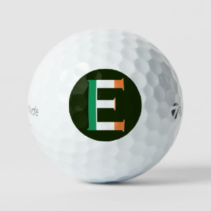 E Monogram overlaid on Irish Flag tmtp5 gbcnt Golf Balls