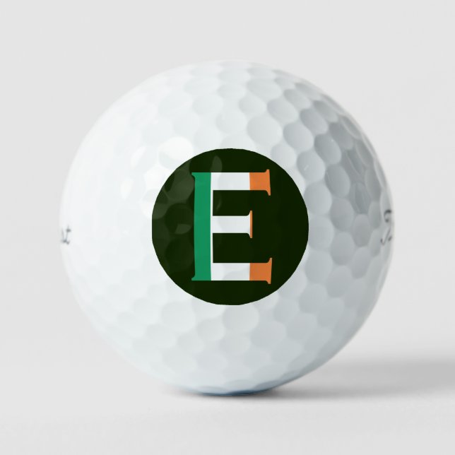 E Monogram overlaid on Irish Flag tpv1 gbcnt Golf Balls (Front)