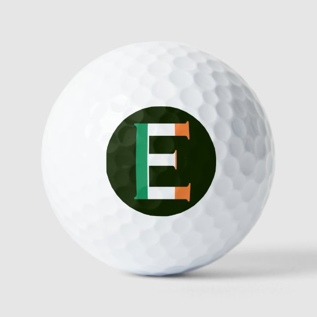 E Monogram overlaid on Irish Flag va gbcnt Golf Balls (Front)