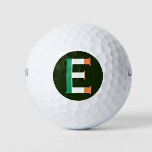 E Monogram overlaid on Irish Flag wu gbcnt Golf Balls