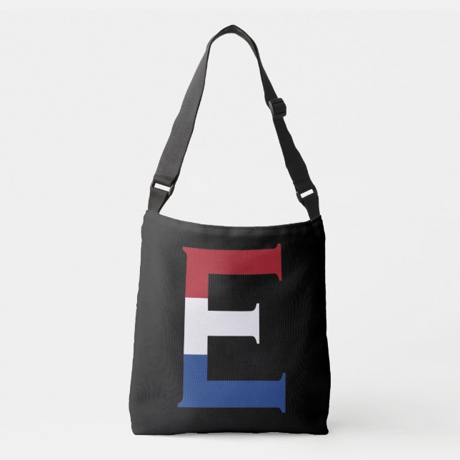 E Monogram overlaid on NLD Flag on bk cbbcnt Crossbody Bag (Front)