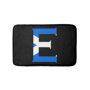 E Monogram overlaid on Scottish Flag bmcnt Bath Mat