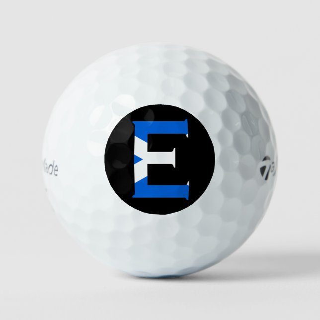 E Monogram overlaid on Scottish Flag tmtp5 gbcnt Golf Balls (Front)