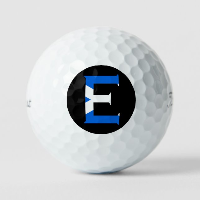 E Monogram overlaid on Scottish Flag tpv1 gbcnt Golf Balls (Front)