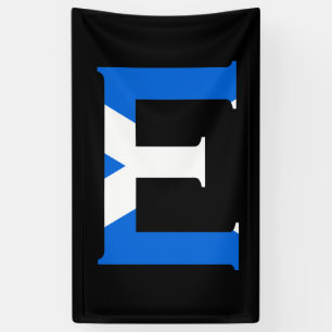 E Monogram overlaid on Scottish Flag (v) bnrcnt Banner