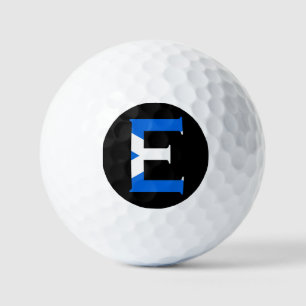 E Monogram overlaid on Scottish Flag va gbcnt Golf Balls