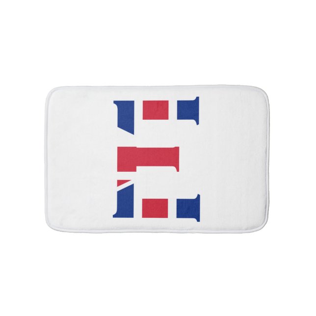 E Monogram overlaid on Union Jack Flag bmcnt Bath Mat (Front)
