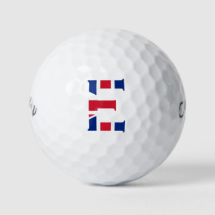 E Monogram overlaid on Union Jack Flag cwb gbcnt Golf Balls