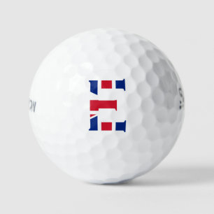 E Monogram overlaid on Union Jack Flag ssf gbcnt Golf Balls