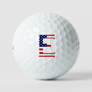 E Monogram overlaid on USA Flag tpv1 gbcnt Golf Balls