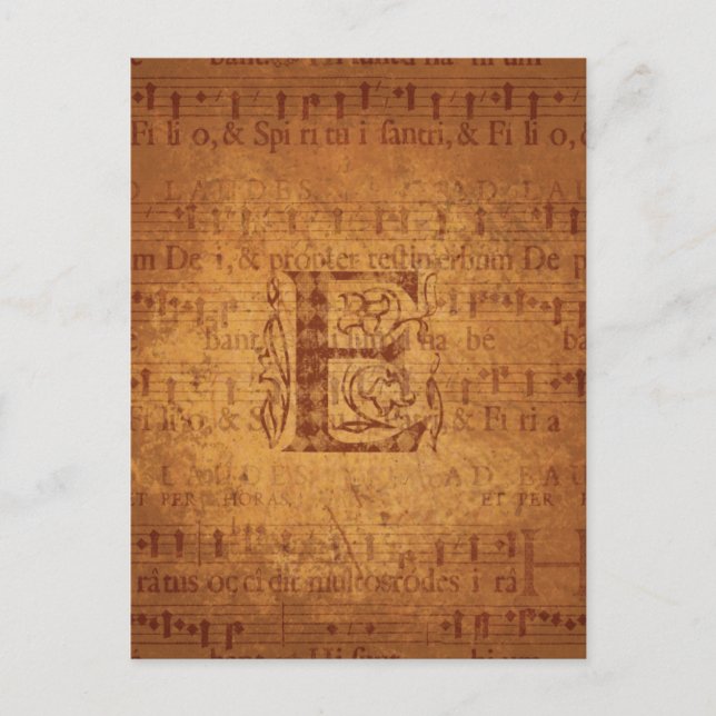 E monogram postcard (Front)