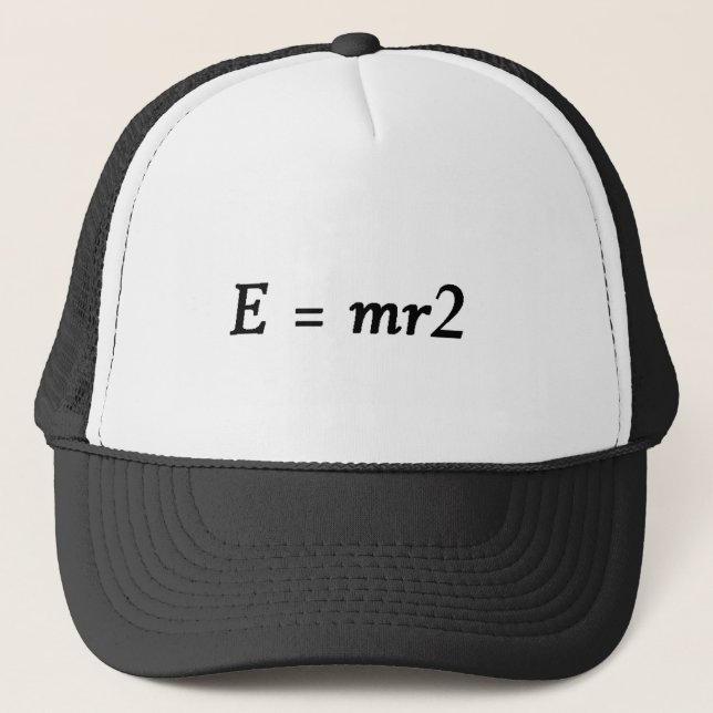 E=mr2 font trucker hat (Front)