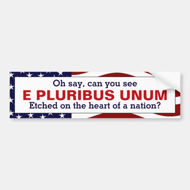 E Pluribus Unum Heart of a Nation Bumper Sticker (Front)