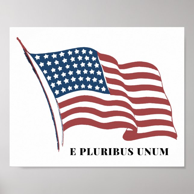 E Pluribus Unum Patriotic U.S. Flag Poster (Front)