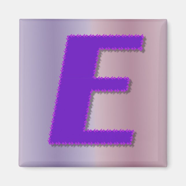 E purple monogram magnet (Front)