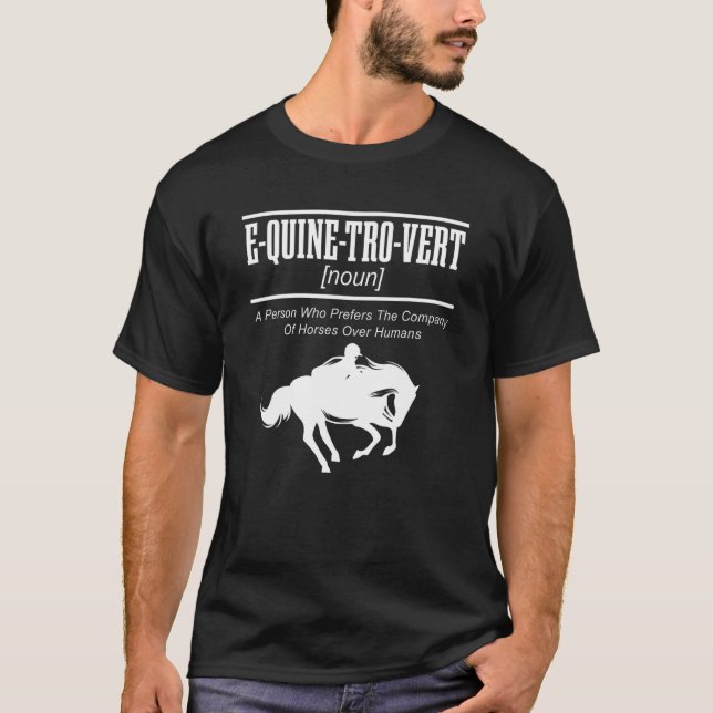 E QUINE TRO VERT Equestrian Horseback Riding Horse T-Shirt (Front)