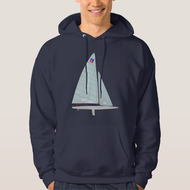 E Scow One Design Racing Sailboat Hoodie (Front)