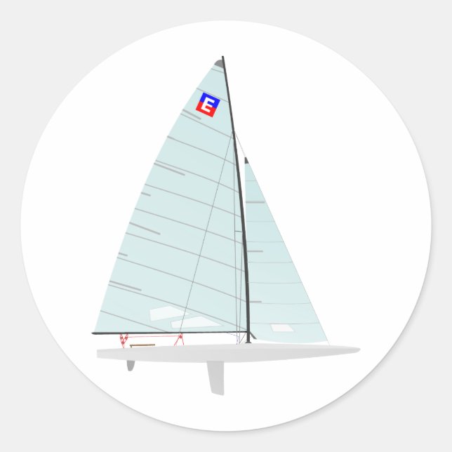 E-scow   Racing Sailboat onedesign  Class Classic Round Sticker (Front)
