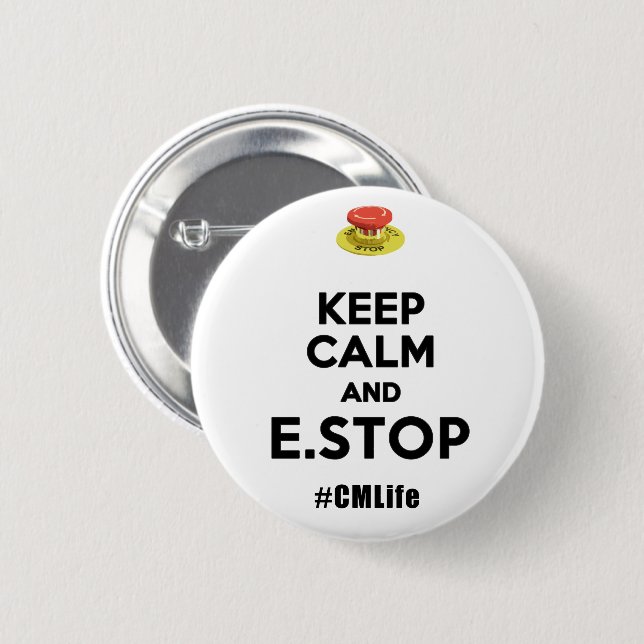 E STOP 6 CM ROUND BADGE (Front & Back)