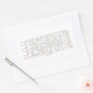 E Type Jag, Wiring Diagram.  Rectangular Sticker