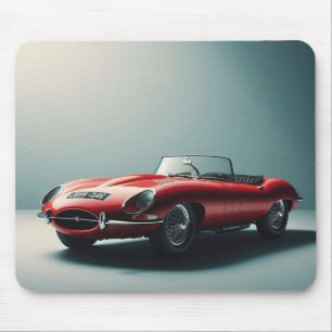 E-type Jaguar Convertible (Red) Mouse Mat