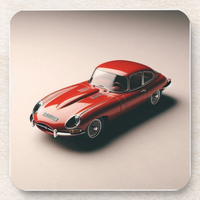 E-type Jaguar Coupe (Red) Coaster (Front)