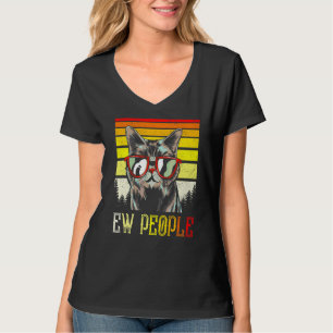 E W People Retro Cat Vintage Anti Social Introvert T-Shirt