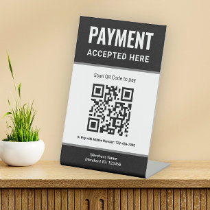 e-Wallet Scan to Pay QR Code Payment Tabletop Sign