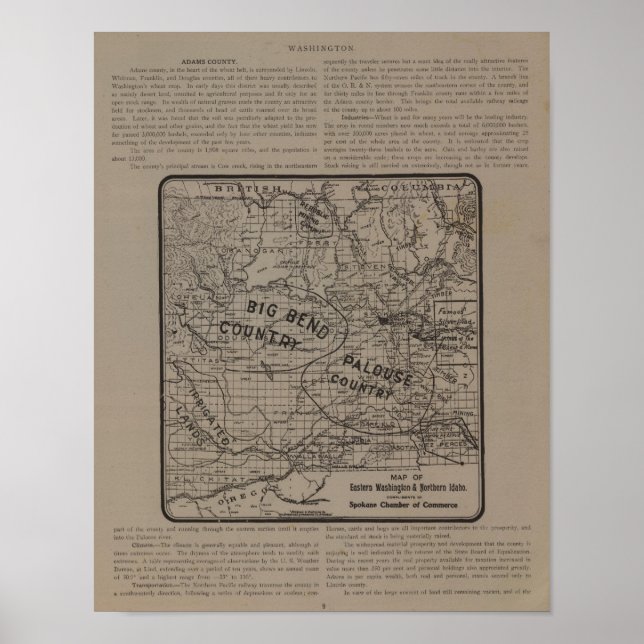 E Washington, N Idaho Poster (Front)