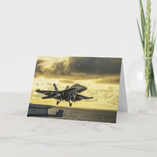 Ea18g growler fighter jet launching off carrier card