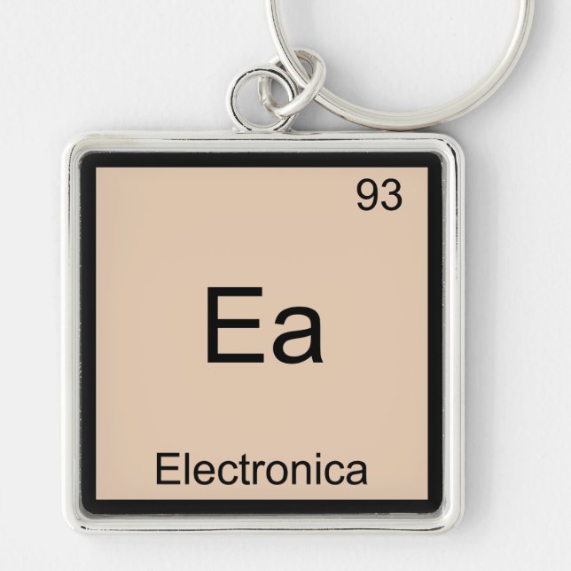Ea - Electronica Funny Chemistry Element Symbol T Key Ring (Front)