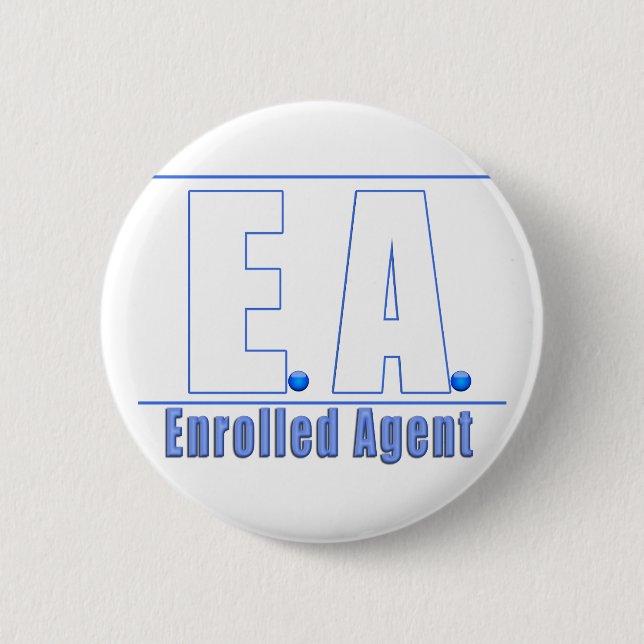 EA LOGO1 ENROLLED AGENT 6 CM ROUND BADGE (Front)