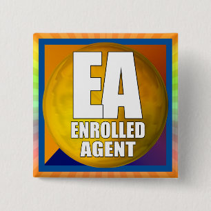 EA LOGO ENROLLED AGENT 15 CM SQUARE BADGE