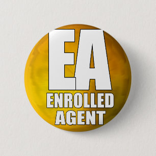 EA LOGO ENROLLED AGENT 6 CM ROUND BADGE