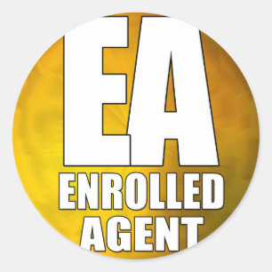 EA LOGO ENROLLED AGENT CLASSIC ROUND STICKER