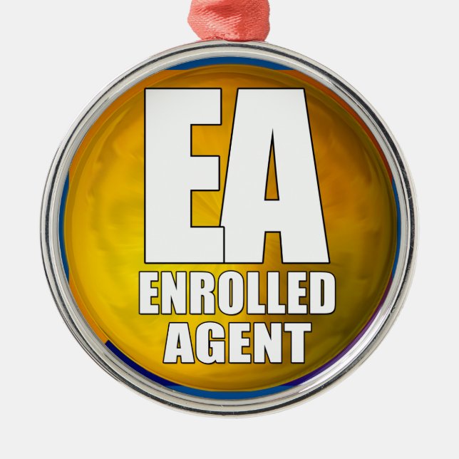 EA LOGO ENROLLED AGENT METAL TREE DECORATION (Front)