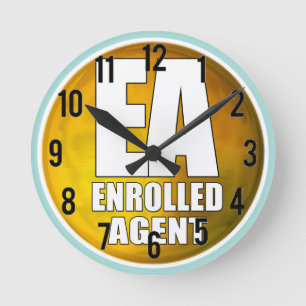 EA LOGO ENROLLED AGENT ROUND CLOCK