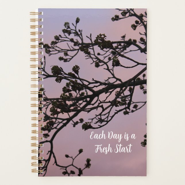 Each Day is a Fresh Start Sunset Photo  Planner (Front)