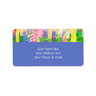 Each Day is a New Beginning Colourful Lupine Label