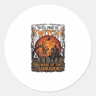 Each Day Joyful Halloween Haunted House Witch Cat Classic Round Sticker