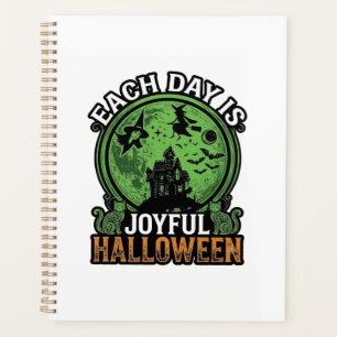 Each Day Joyful Halloween Haunted House Witch Cat Planner