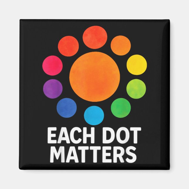 Each Dot Matters Polka Dot Lover Happy Dot Day Magnet (Front)