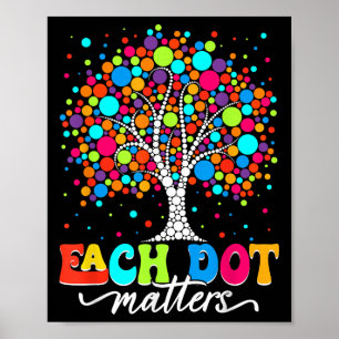 Each Dot S Polka Dots Tree Happy Dot Day Kids Girl Poster