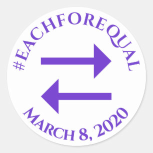 Each for Equal Pose Symbol Women's Day 2020 Classic Round Sticker